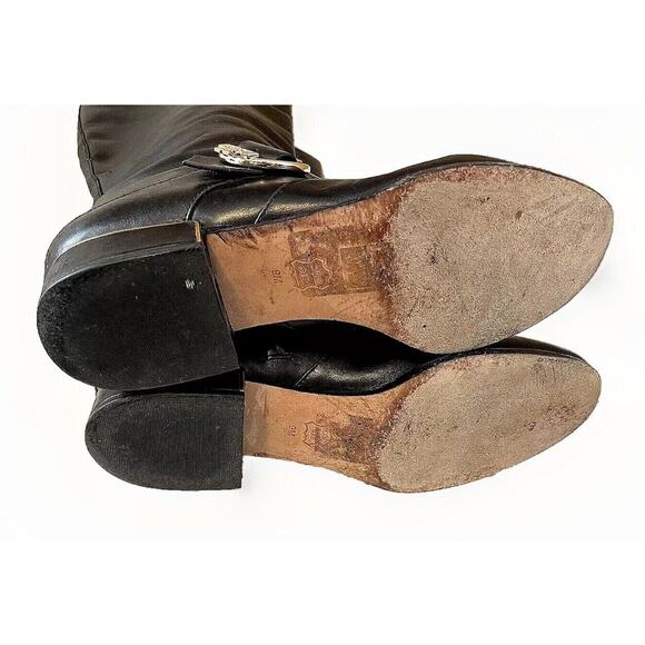 Authentic Womens Sofia Tory Burch Black Leather Knee Riding Boots-9 - Picture 11 of 11